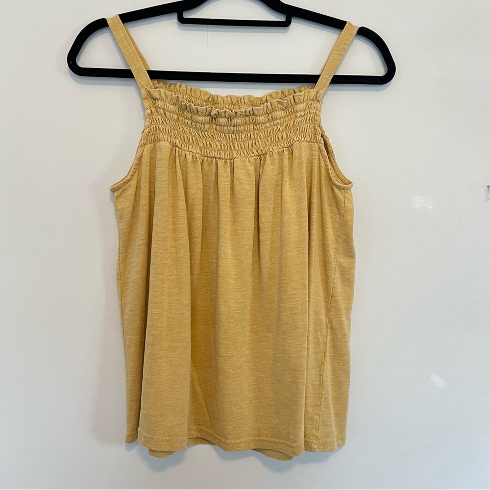 Jane & Delance Smocked Mustard Yellow Tank Top | Size M | NWT